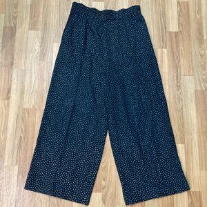 Vintage Copy.Cats Women’s Black Elastic Waist Wide Leg Pants Y2K USA Pockets M